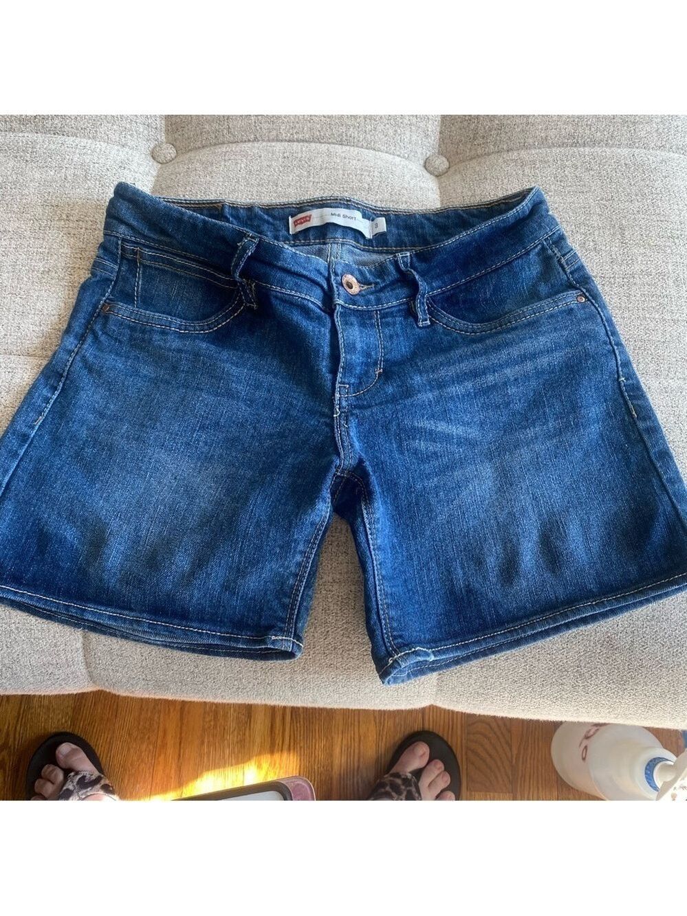 Levi's Blue Denim Midi Shorts size 3